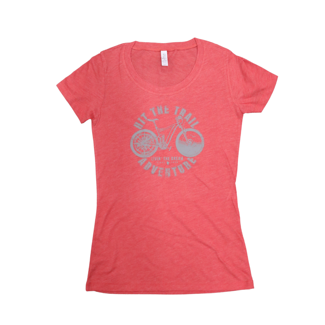 Livin' The Dream MN - Bicycle - Ladies Red Short Sleeve T-Shirt