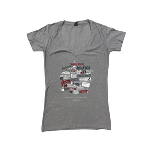 Because Of Their Firsts, We Can - Gray V-Neck T-Shirt