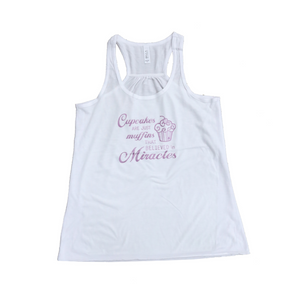 Miracle Muffins Flowy White Tank Top