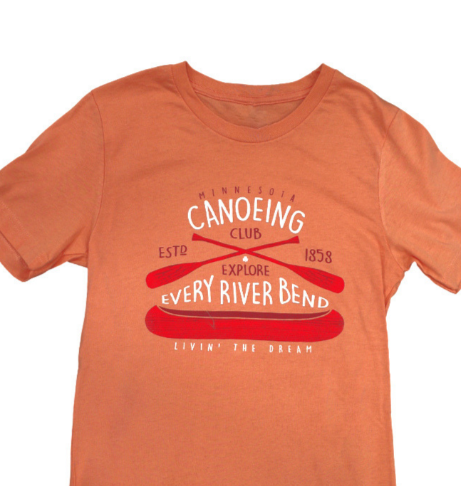 Livin' The Dream MN Canoe Sunset Orange T-Shirt