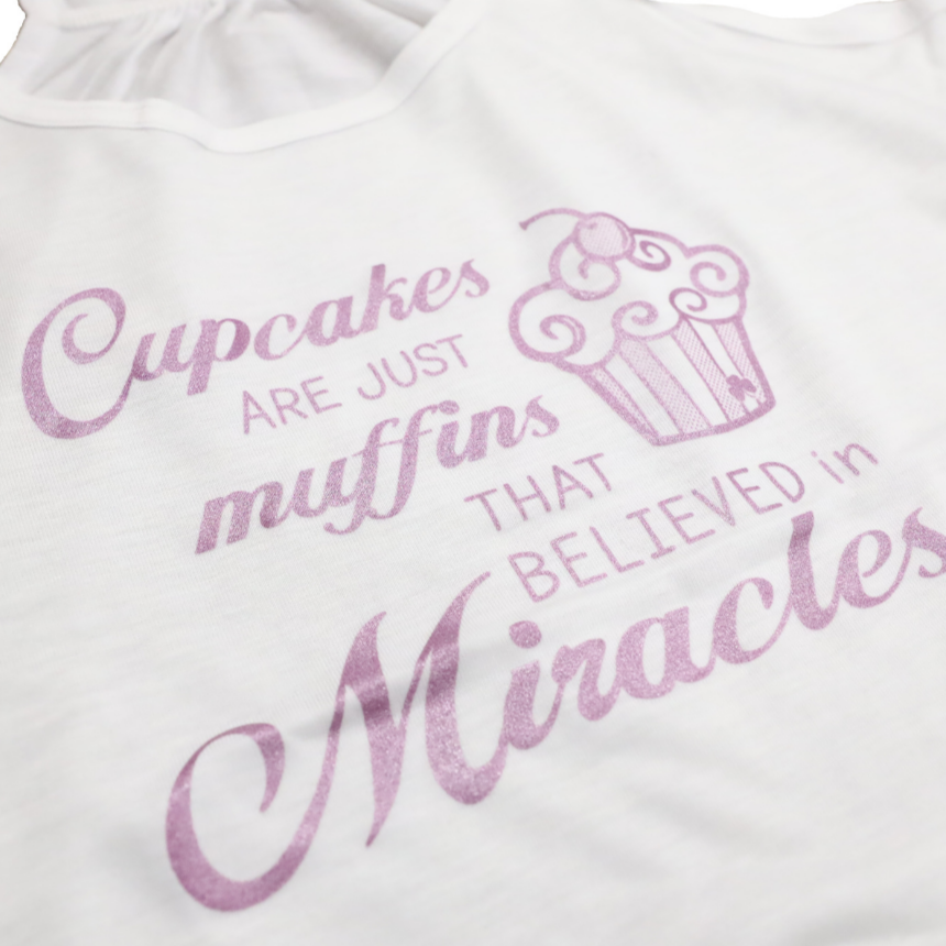 Miracle Muffins Flowy White Tank Top