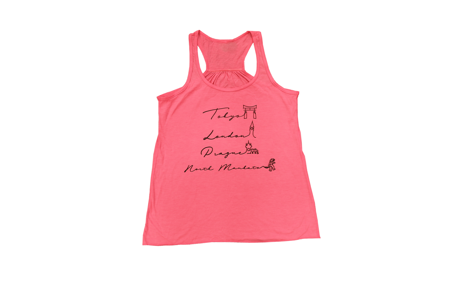 North Mankato Proud - Hot Pink Ladies Flowy Tank Top