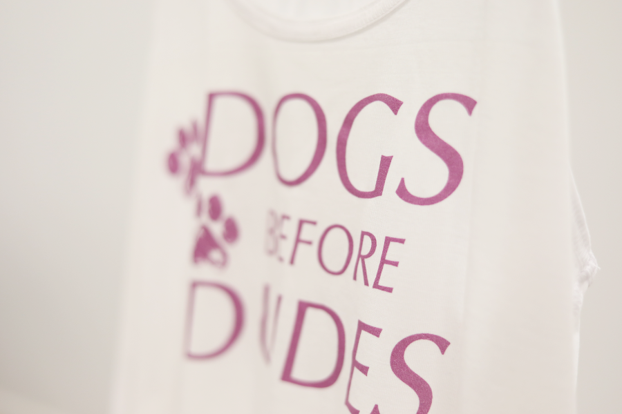 Dogs Before Dudes White Flowy Tank