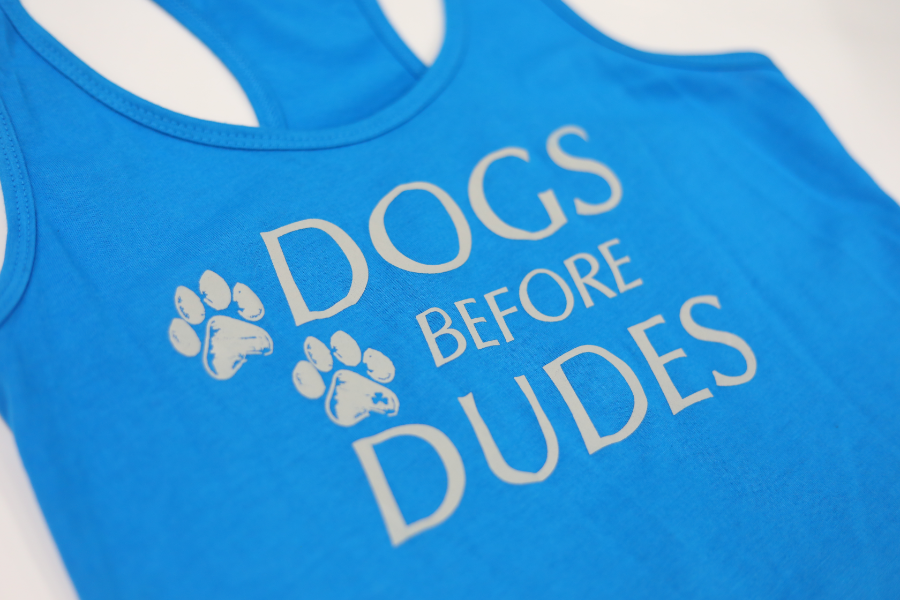 Dogs Before Dudes Tank Top in Blue