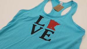 Love MN Ladies Teal  Tank Top