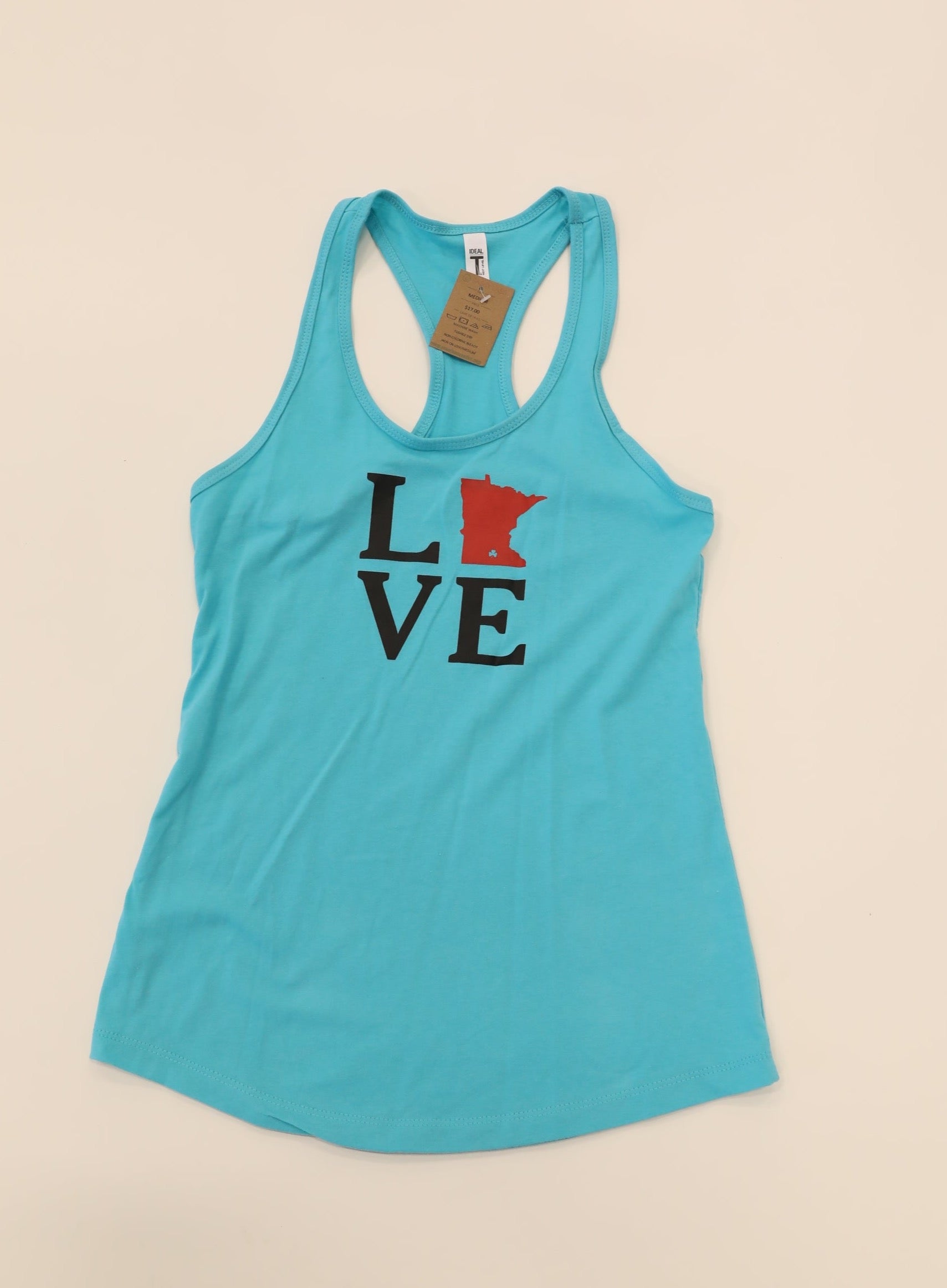 Love MN Ladies Teal  Tank Top