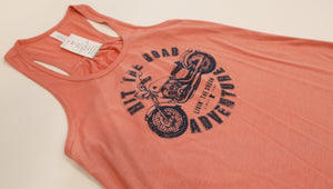 Livin' The Dream MN - Motorcycle - Sunset Orange Flowy Ladies Tank Top