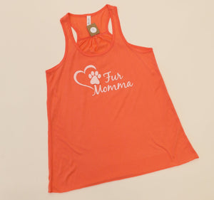 Fur Momma Sunset Orange Flowy Tank