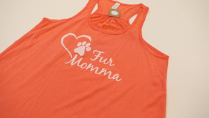 Fur Momma Sunset Orange Flowy Tank