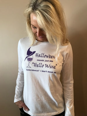 Halloween/Hello Wine Long Sleeve T-shirt