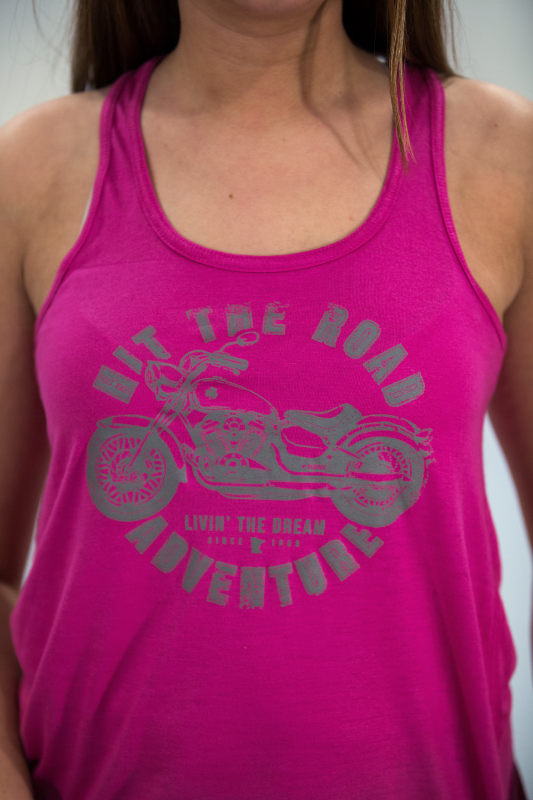 Livin' The Dream MN - Motorcycle Raspberry Pink Tank Top