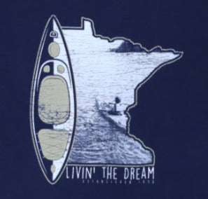 Livin' The Dream MN - Kayak - Unisex Dark Blue T-shirt