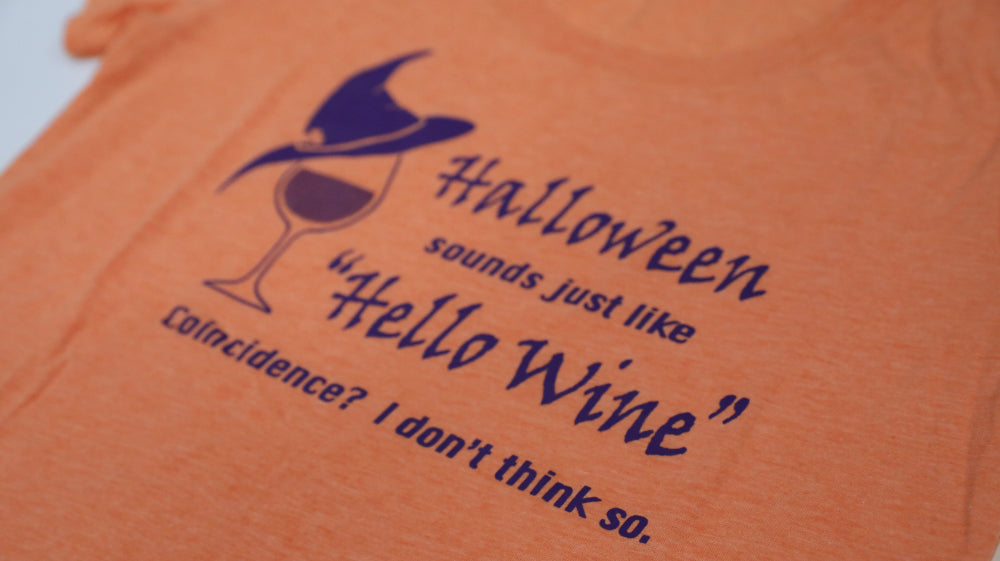 Halloween Ladies Slim Cut Sunset Orange T-shirt