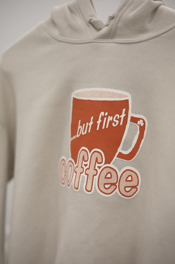 But First Coffee - Cropped "Latte" Sweatshirt