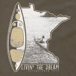 Livin' The Dream MN - Kayak - Unisex Khaki T-shirt