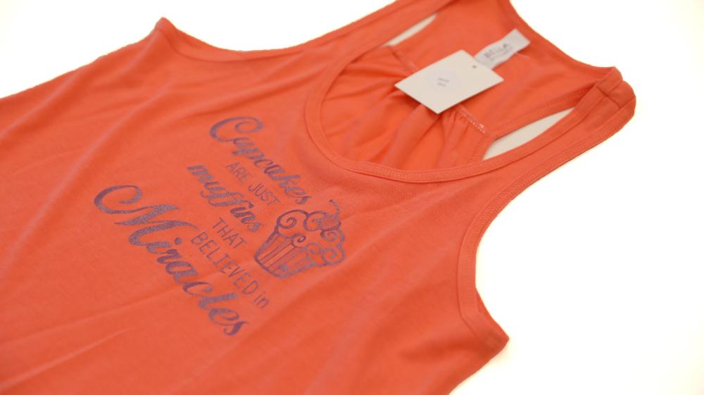 Miracle Muffins Flowy Sunset Orange Tank Top