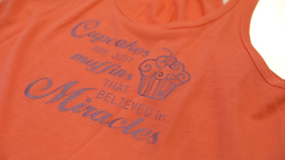 Miracle Muffins Flowy Sunset Orange Tank Top