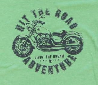 Livin' The Dream MN - Motorcycle - Ladies Green Short Sleeve T-Shirt