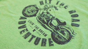Livin' The Dream MN - Motorcycle - Ladies Green Short Sleeve T-Shirt