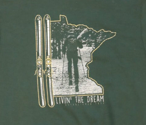 Livin' The Dream MN - Cross Country Skiing Dark Green Sweatshirt
