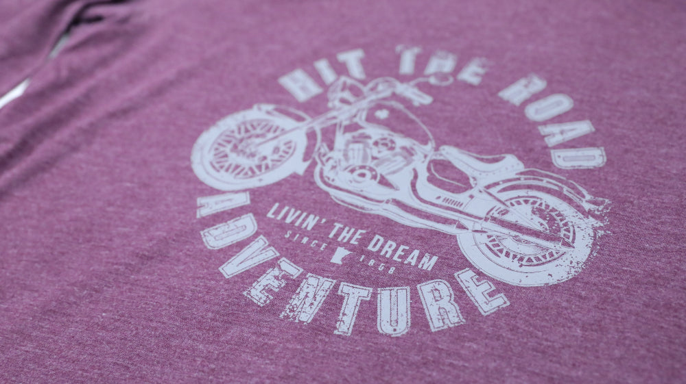 Livin' The Dream MN - Motorcycle -Long Sleeve Heather Mauve Unisex T-Shirt