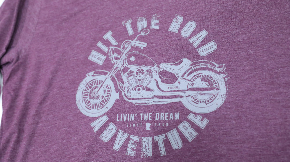 Livin' The Dream MN - Motorcycle -Long Sleeve Heather Mauve Unisex T-Shirt