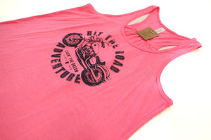 Livin' The Dream MN - Motorcycle - Pink Flowy Ladies Tank Top