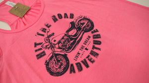 Livin' The Dream MN - Motorcycle - Pink Flowy Ladies Tank Top