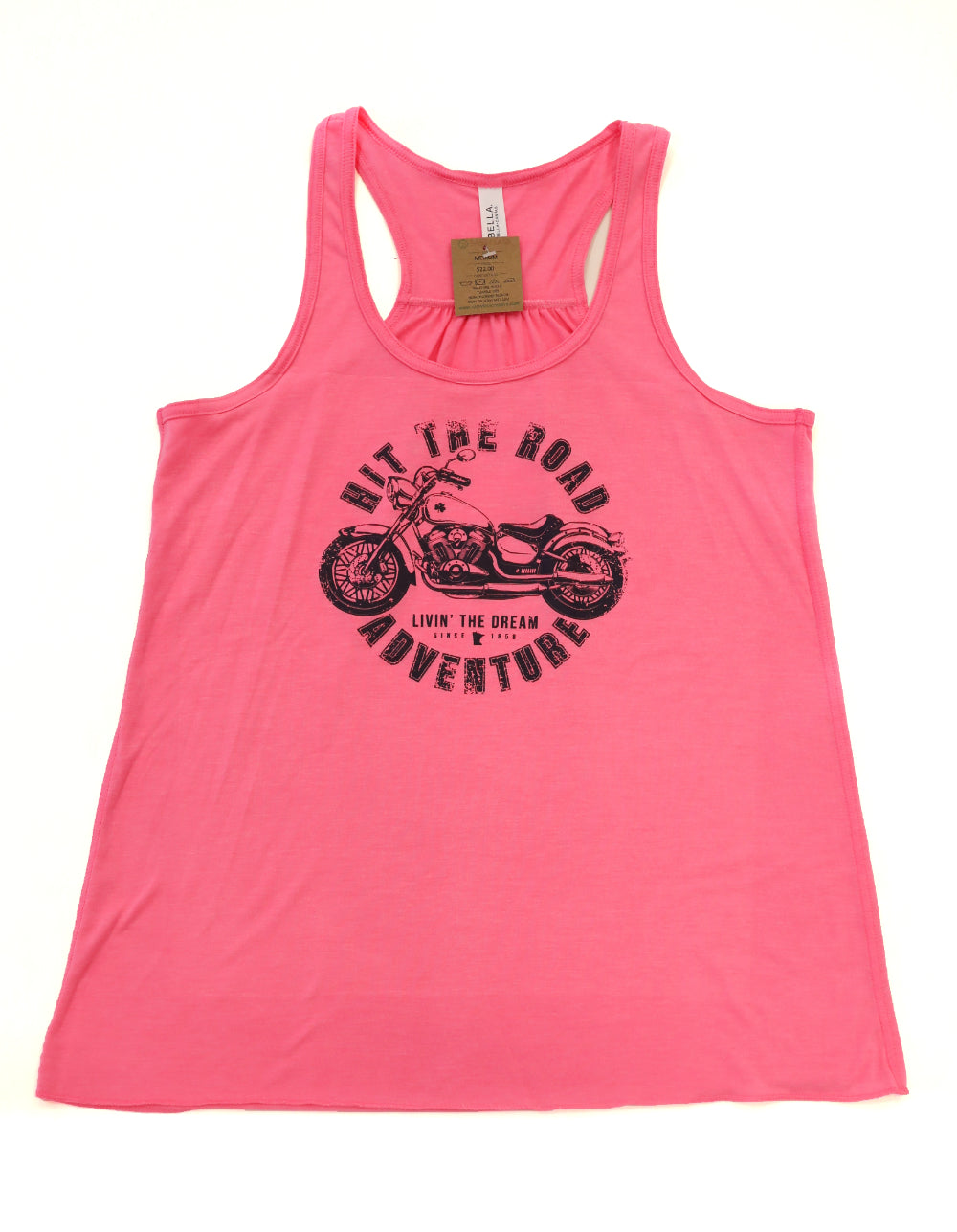 Livin' The Dream MN - Motorcycle - Pink Flowy Ladies Tank Top