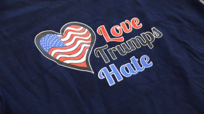 Love Trumps Hate Navy Blue Long Sleeve T-Shirt