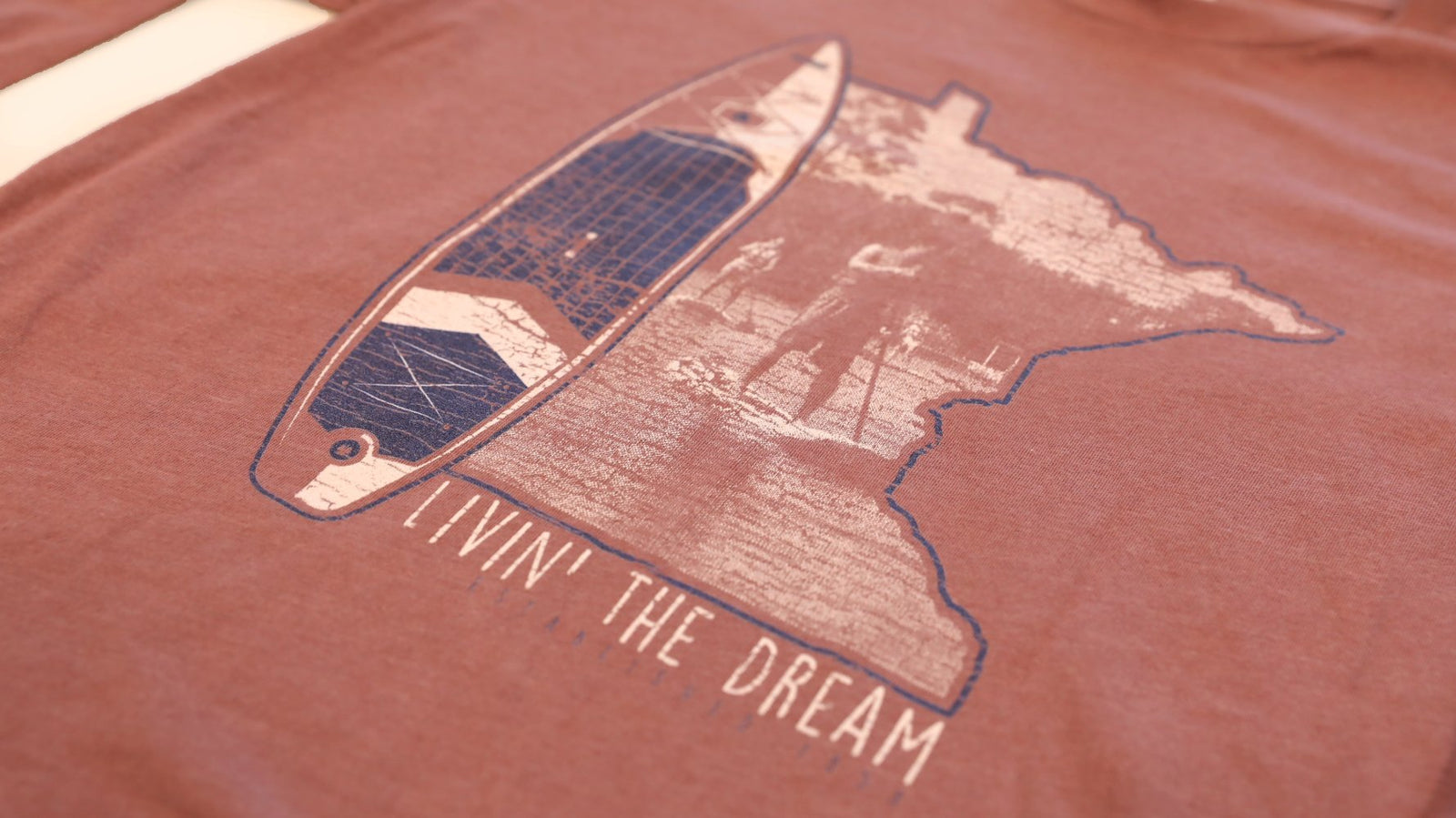 Livin' The Dream MN - Standing Paddle Board Heather Mauve Long Sleeve T-Shirt