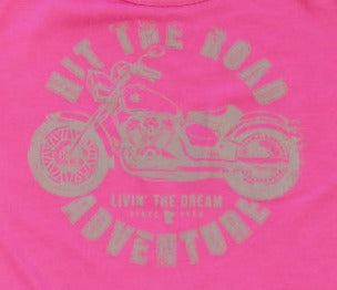 Livin' The Dream MN - Motorcycle - Raspberry Pink Flowy Ladies Tank Top