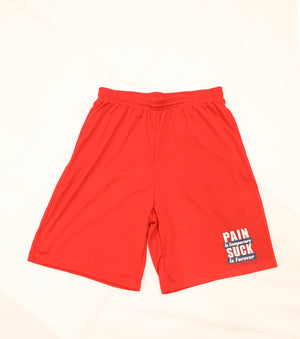 Pain is Temporary - Performance Shorts (Red)