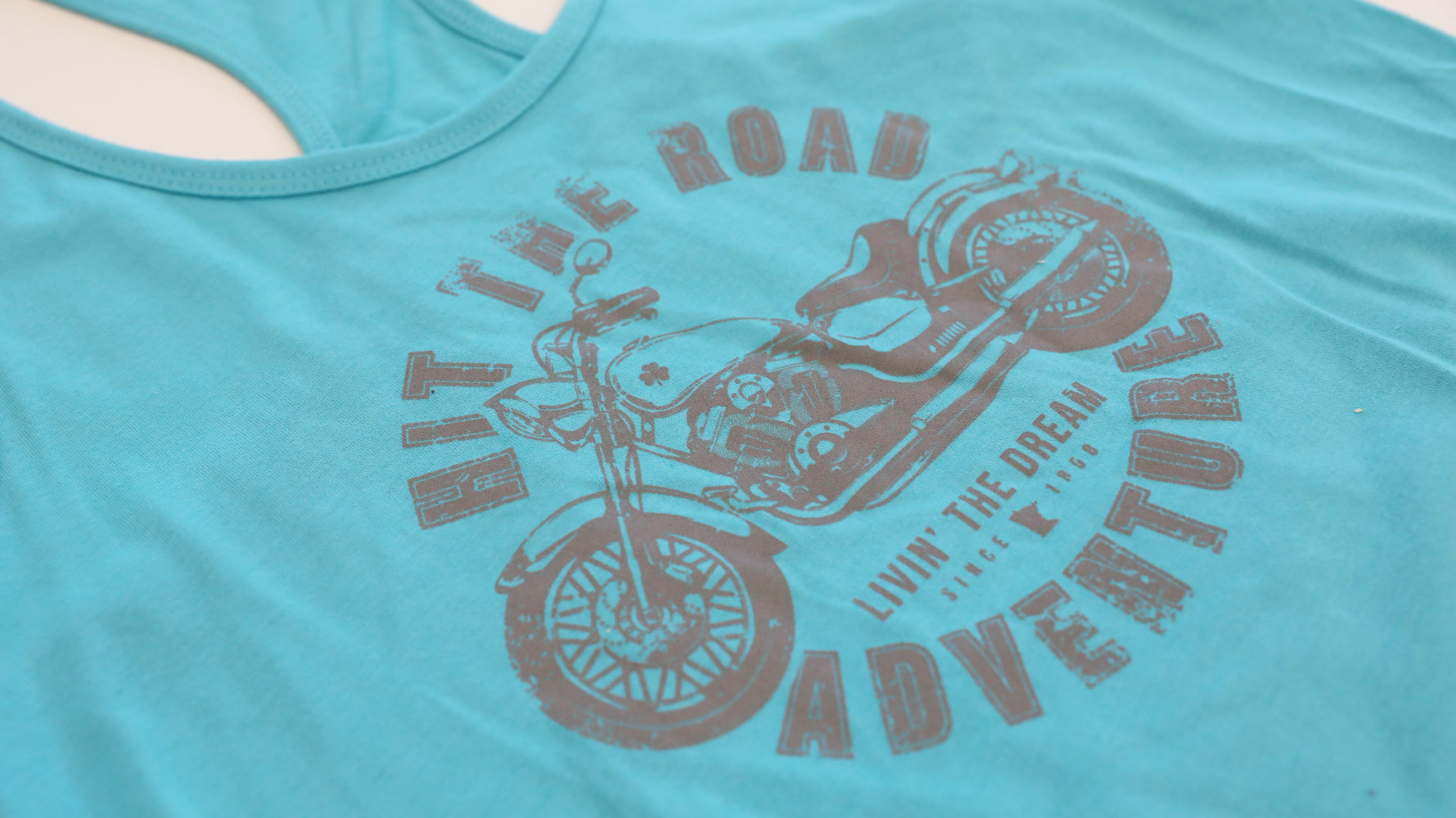 Livin' The Dream MN - Motorcycle Traditional Tank Top in Turqoise